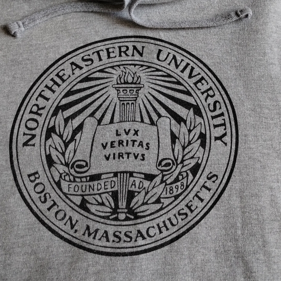 LARGE Northeastern University Boston Mass Hoodie Vintage LARGE Husky Gear - Picture 4 of 7